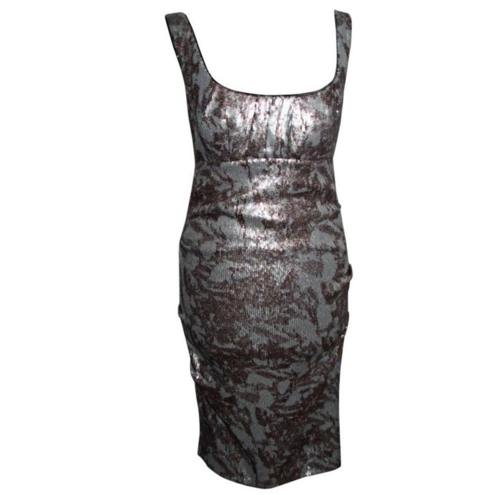 Sequined Nicole Miller Ruched Party Dress. Size 2.